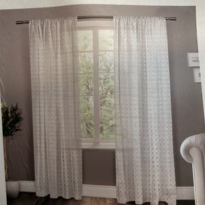 Set of 2 Rod Pocket Panels white NWT !!